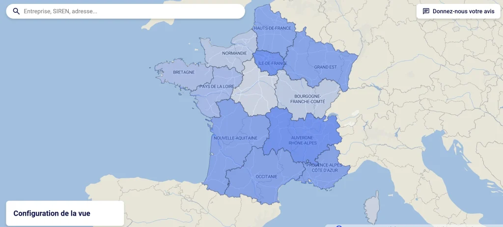 la carte interactive de societe com