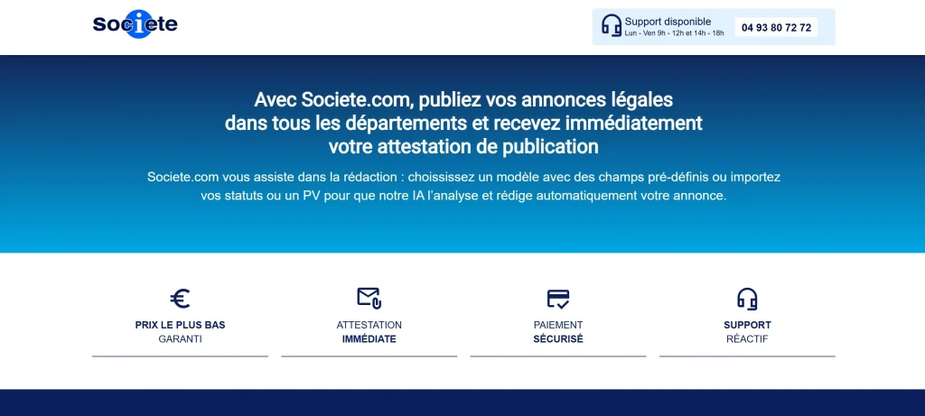 site annonces légales societe com