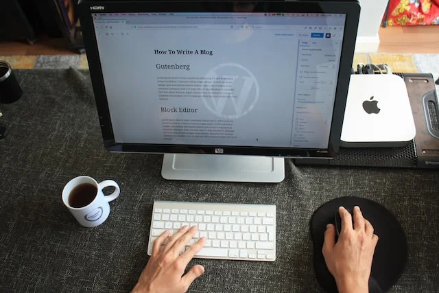 un blog wordpress sur un écran