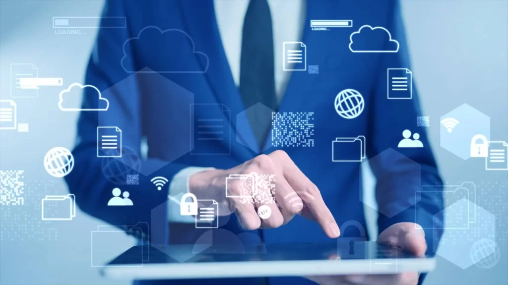 des icones qui représentent les fonctionnalités d'un ERP