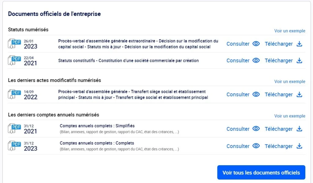 Documents officiels made in entreprise