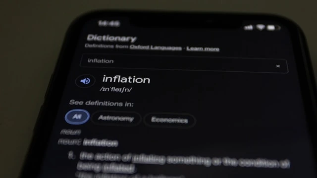 la définition d'inflation sur un mobile