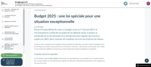 une capture du site du budget 2025 de l'ETAT