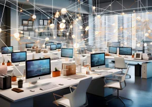 des imac avec un réseau de données