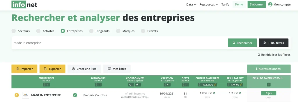 extrait recherche infonet