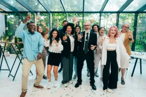 une équipe d'entreprise heureuse