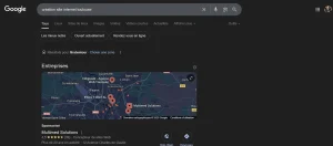 une capture d'écran d'une recherche de référencement local