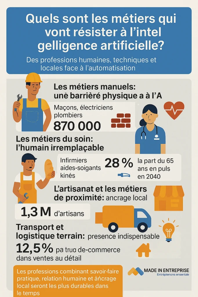 une infographie sur les métiers non impactés par l'ia