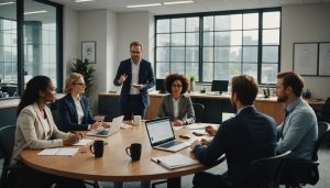 une réunion avec 6 personnes