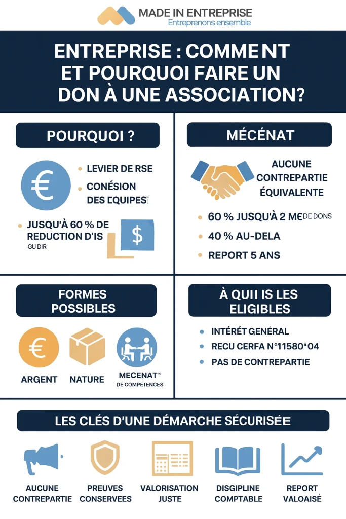une infographie sur les dons pour une entreprise