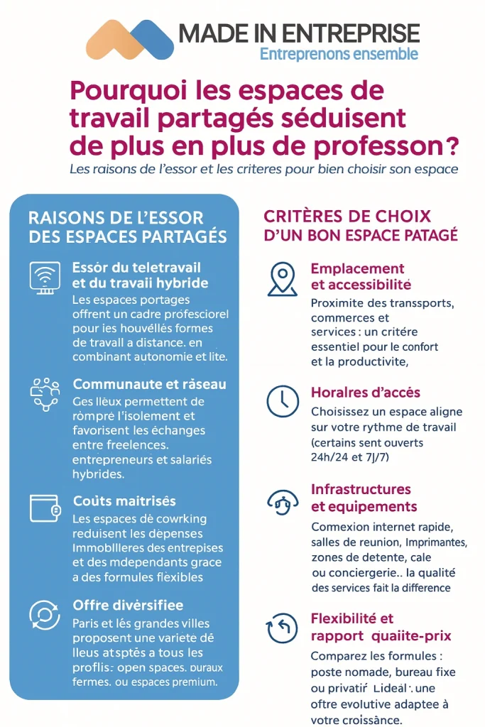 une infographie sur les espaces partagés à paris