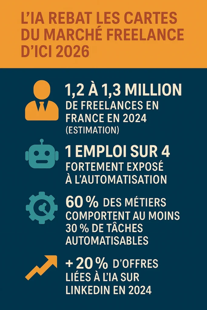 une infographie sur les chiffres clés entre freelance et ia