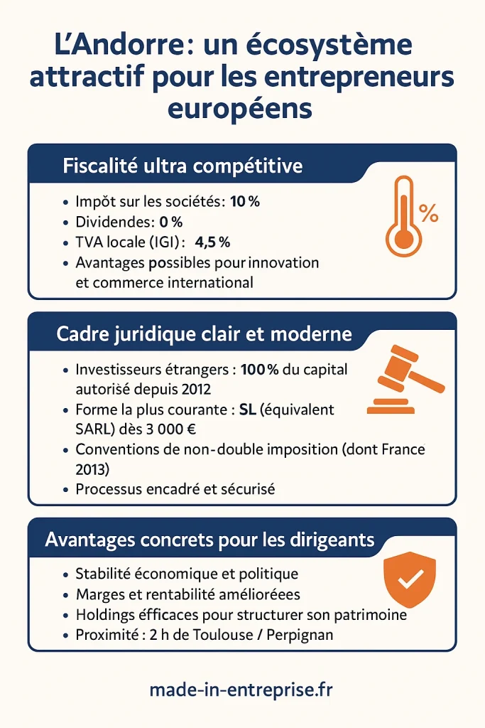 une infographie sur l'ouverture d'une entreprise en andorre