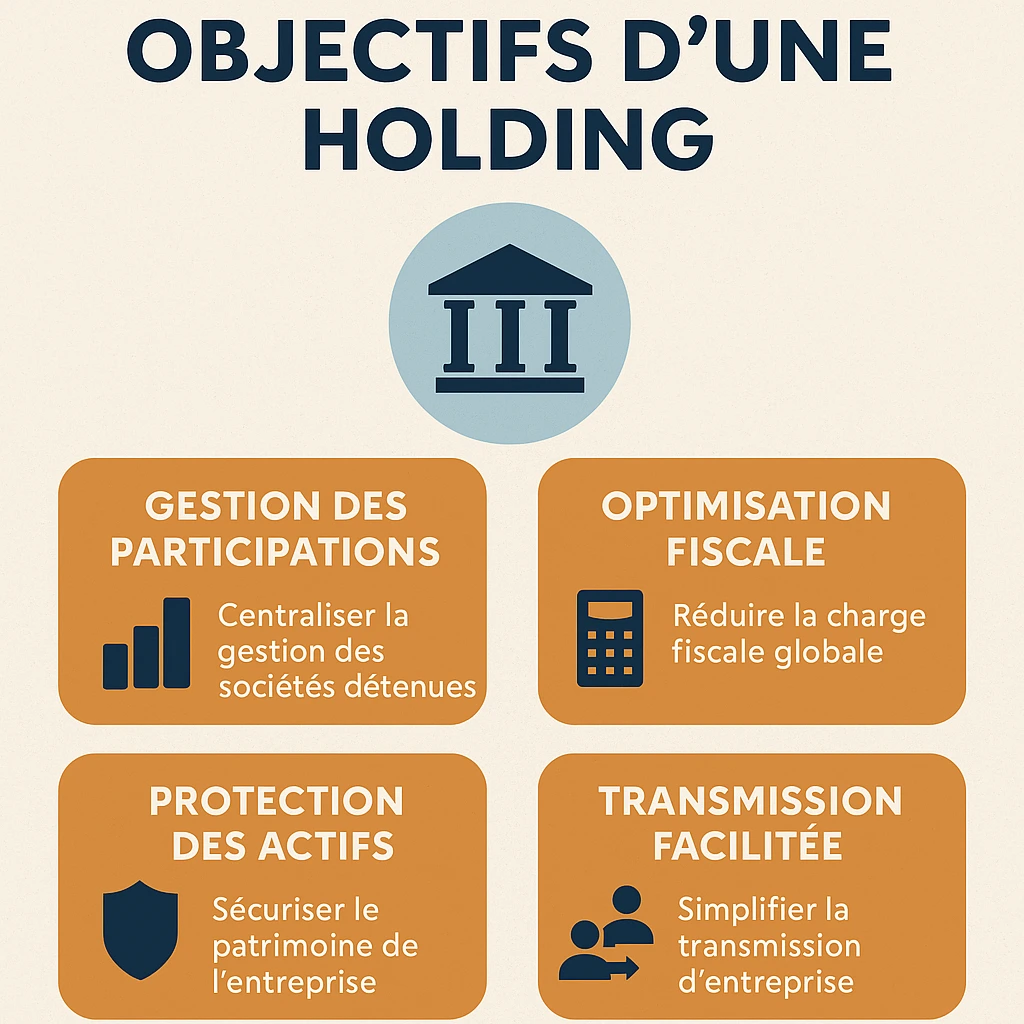 une infographie sur les objectifs de la holding