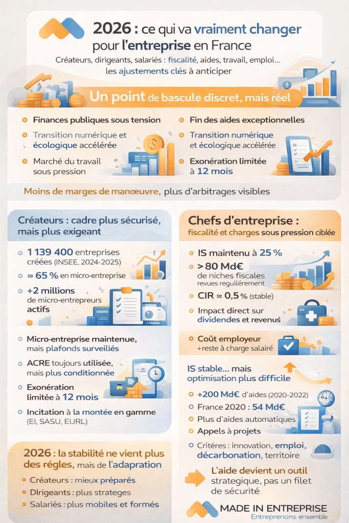 une infographie sur les changement pour 2026 dans le domaine de l'entreprise