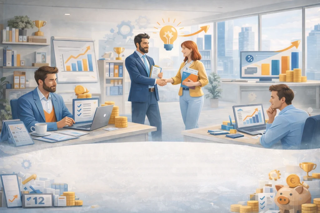 un homme et une femme au travail