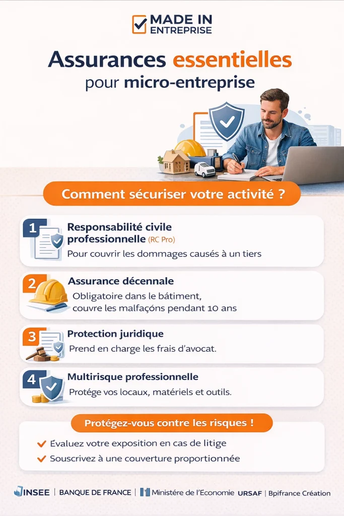 une infographie sur les assurance des micro-entrepreneurs