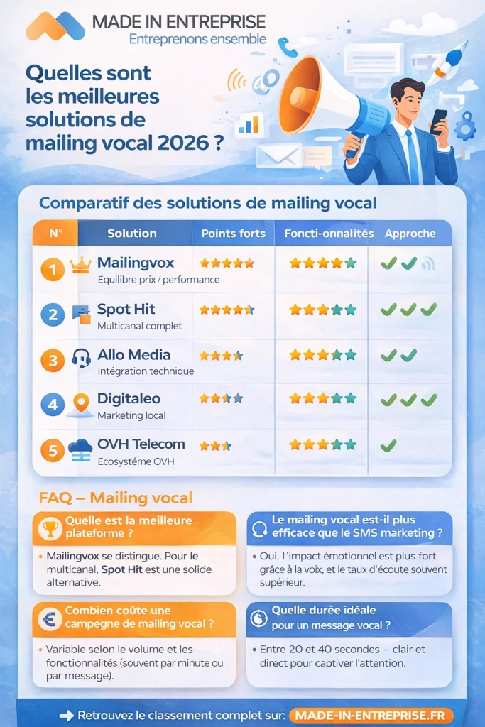une infographie sur le mailing vocal