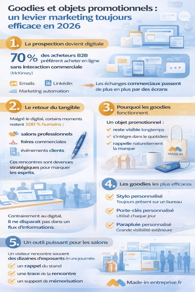 une infographie sur l'importance des goodies en 2026