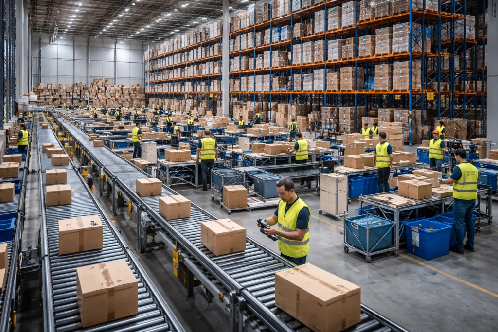 l'intérieur d'un entreprot