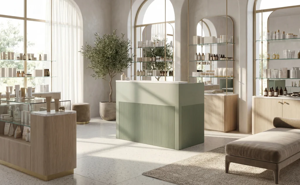 un beau comptoir vert