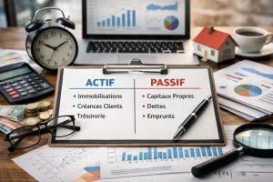 Actif et passif marqué dans un tableau