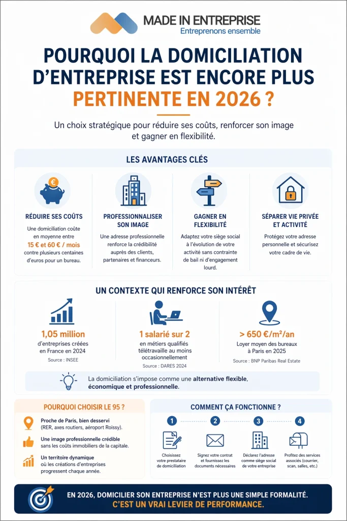 un infographie sur la domiciliation en 2026