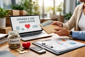 donner à une association marqué sur un pc avec un coeur