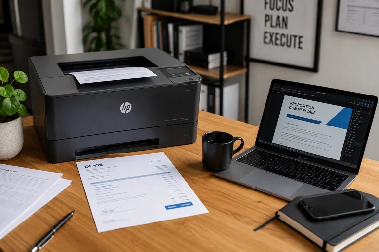une imprimante HP avec un pc portable