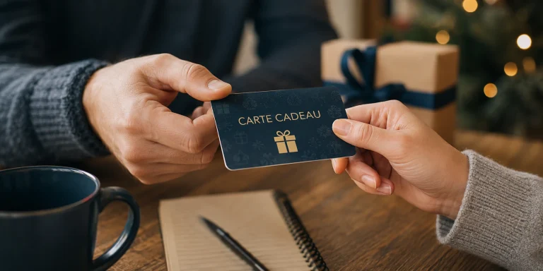 une carte cadeau au bureau