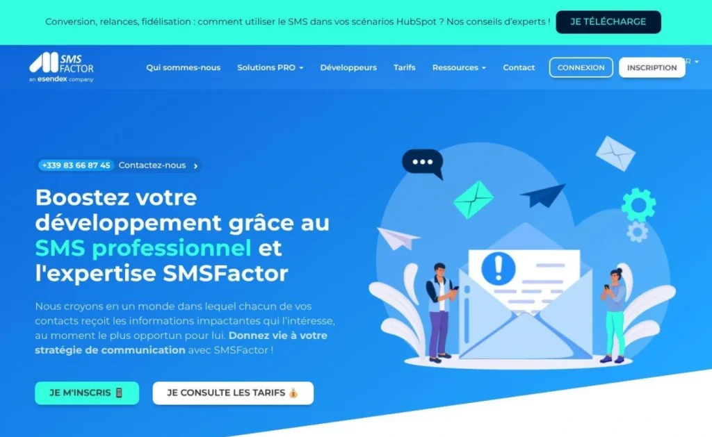 capture du site smsfactor
