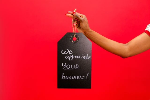 une carte avec marqu" We appreciate your business